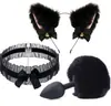 Três - peças de brinquedos sexuais conjunto plug anal masculino e feminino brinquedos sexuais sm metal brinquedos rabo de raposa