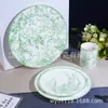 Série Lírio-do-Vale 2024 Louça Prato Raso Porcelana Osso Prato para Bife Estilo Ocidental Prato para Sobremesa em Três Cores para Celebrações de Casamento