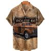 2023 Verano Transfronterizo Nuevo Calle Retro Manga Corta Cárdigan AliExpress Camisa con Impresión Digital 3D Top para Hombre
