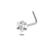 Piercing de Nariz Henson de Aço Inoxidável 3mm Coração Estrela de Cinco Pontas Quadrado Triângulo Redondo Zircônia Piercing de Nariz Joias de Piercing Europeias e Americanas