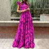 Vestido Largo Estampado de Cintura Alta Ajustado Estilo Socialité Elegante Temperamento Compras Transfronterizas Europeas y Americanas Ropa Femenina Banquete 2026