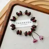 Pulsera de Grano de Café de Cerámica Jingdezhen, Refrescante y que no se decolora, Joyería de Alta Gama para Mujer, Accesorio Versátil de Nuevo Estilo Chino, Mayoreo