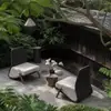 Juego de Sofás de Exterior Aleación de Aluminio Estilo Nórdico para Patio Terraza Silla Individual de Sofá Muebles de Jardín Paisajismo Acero Inoxidable
