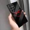 Estuche de Vidrio Rojo Estilo Oscuro de Superventas Transfronterizo Adecuado para Samsung S25, Estuche de Teléfono de Gama Alta para S23Ultra