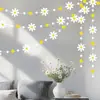 Guirnalda de Flores Pequeñas de Margarita Estilo Coreano Estilo Ins para Montaje de Fiesta de Cumpleaños Infantil y Decoración de Habitación