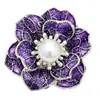 Botão de Metal Floral Vermelho de Camada Dupla 35mm Estilo Chinês Botão Tingido com Óleo para Casaco de Lã, Terno, Jaqueta, Casaco de Pele