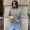 Bai Fen Zhi Yi TikTok 2026 Nuevo Fresco Estilo Coreano Suéter de Punto de Bloques de Color Falso de Dos Piezas con Cuello Polo