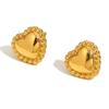 Europa e Estados Unidos mini temperamento personalidade amor colar aço inoxidável banhado a ouro 18K renda de cânhamo ouro amor brincos