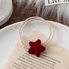 Diadema nueva de gamuza roja para Otoño e Invierno Anillo para el pelo de cuentas redondas con forma de corazón y estrella de cinco puntas para Año Nuevo Joyería festiva artículo de venta caliente tienda de dos yuanes