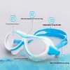Gafas de Natación para Niños, Impermeables y Antivaho con Marco Dividido, Diadema de Tela Elástica, Cruz de Silicona, Gafas de Natación Unisex