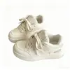 Zapatos de Pan Estilo Coreano a Cuadros Bloques de Color Nuevos Primavera y Otoño 2026 Frescos de Color Claro Suela Gruesa Suela Suave Zapatos Blancos para Estudiantes y Viajeros