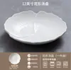 Platos de cerámica, platos para la mesa para uso doméstico, platos hondos con forma de pétalo, platos llanos sencillos, platos creativos para presentación, nuevos platos para ensalada y postre