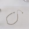 Colar Duas Peças Prata Quebrada Estilo Coreano Feminino Versátil Simples Corrente para Clavícula Prata Quebrada Colar Geométrico de Diamante de Nicho