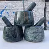 Prensa de ajo de mármol natural, mortero de piedra para uso doméstico, machacador de ajo, picador de ajo, prensa de ajo, recipiente para triturar, mortero de ajo