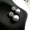 Pendientes Huajie Estilo Coreano Lujo Accesible Micro-Pavimentados Circonita Perla Nicho Ins Dulces Elegantes Pendientes Exquisitos Pequeños Pendientes