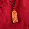 Pendente Comando dos Cinco Trovões Dourado Areia Dourada Roxo Cinábrio Joia Taoísta para o Ano de Nascimento Comando da Roda Dourada de Baixo Teor