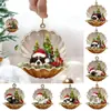 Colgante de Árbol de Navidad Transfronterizo Cachorro Durmiendo Acrílico Plano Perro de Dibujos Animados Decoración Navideña 2023 para el Hogar