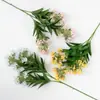 Flores Artificiais de Jasmim Frescas com 3 Galhos para Decoração Suave Interna, Flores Artificiais para Arranjo Floral de Mesa de Jantar, Adereço para Arranjo de Flores de Seda