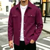 Jaqueta masculina de malha waffle com lapela, marca independente transfronteiriça, cardigã casual de manga comprida, cor sólida, para primavera e outono, estilo workwear