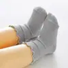 Meias Infantis, Algodão Puro, Sem Costura, Não Apertam, Meias de Cano Médio para Bebês, Meninos e Meninas, Absorventes de Suor, Respiráveis, Classe A, Cores Doces