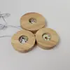 Adorno Creativo de Madera Maciza Redonda Luminoso LED Carga USB Luz Nocturna Táctil Cumpleaños de Pareja Festival Base Luminosa
