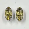 Garra de Broca Marquise com Fundo Prata 6*12mm, Broca de Garra D Acrílica Costurada à Mão, Acessórios para Roupas, Sapatos e Bolsas Feitos à Mão para DIY, Decorações