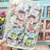 Set de 2 piezas Nuevo Color Caramelo Flor de Trébol de Cuatro Hojas Lunares Borde de Encaje Ligas para el Cabello de Niños Bandas de Goma para Estudiantes de Primaria Ligas para el Cabello