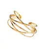 Pulsera Abierta de Metal Transfronteriza, Pulsera Hueca Vintage Personalizada Multicolor, Joyería al por Mayor Europea y Americana, Tendencia Personalizada