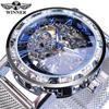 T-WINNER Reloj de Hombre Winner Moda Casual Clásico Popular Diamantes de Imitación Calado Malla con Reloj Mecánico Manual