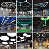 Lámpara con forma especial, lámpara redonda creativa con empalme hexagonal de panal, lámpara para centro comercial, cibercafé, gimnasio, lámpara de araña industrial de viento