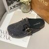 Novas Chinelos Casuais para Usar por Cima, Sapatos Preguiçosos com Strass, Solas Macias, Pés Versáteis, Birkenstocks, Não Cansativos, Biqueiras Francesas de Verão