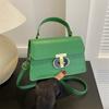 Bolso de Mujer Elegante Color Sólido Patrón Cocodrilo Versátil Portátil Cierre Bolso Cuadrado Pequeño 2023 Nuevo Moda Hombro Cruzado Bolso Commuter