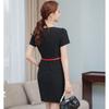 Vestido largo coreano de moda de primavera y verano de dos piezas falsas para mujer, vestido de vestir para negocios, overol de salón de belleza