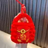 Porta-moedas Chaveiro Flor Tecida Mini Bolsa de Armazenamento de Lã para Meninas Outono e Inverno Pelúcia Pequenos Presentes Atacado