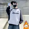 Ropa Infantil Niños Otoño e Invierno Sudadera con Cuello Redondo Forrada de Polar Mangas Empalmadas para Niños Mayores 2025 Nuevo Invierno Gruesa de Moda Polar