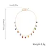 Collar con Borlas Cuadradas de Zircón Electrochapado en Oro Real de 18 Quilates, Cadena para Clavícula Simple y a la Moda, Joyería de Nicho de Lujo Ligero para Mujeres
