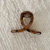 Pinza de Pelo Grande de Lujo con Estampado de Leopardo Retro Coreano Color Carey para Mujer Nuevo Estilo 2025 Pinza de Tiburón para el Cabello Accesorios para el Cabello