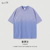 Camiseta de manga corta para hombre y mujer, de algodón puro pesado de 270 g, de marca de moda estadounidense, con lavado de calle, estilo retro degradado, desgastada, holgada y con hombros caídos.