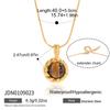 Lámpara Colgante Ovalada de Acero Inoxidable 18K Estilo Vintage Ojo de Tigre Martillado Accesorios de Collar de Lujo para Mujeres Joyería Transfronteriza