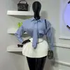 Ropa Femenina Transfronteriza Europea y Americana 2026 Verano Nuevo Diseño de Moda Sentido Casual Rayas Corbata de Lazo Manga Larga Camisa Top
