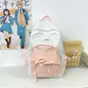Mochila escolar linda y femenina estilo coreano con lazo dulce, mochila casual de lunares de moda, gran capacidad, elegante