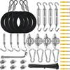 Kit de herrajes para sombrilla de sol, cuerda de extensión de acero inoxidable 304, herrajes de instalación para toldos triangulares rectangulares de exterior