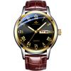 Reloj de Pulsera de Moda para Hombre Doble Calendario Luminoso Resistente al Agua Cuero Genuino Negocios Reloj Coreano Delgado Simple Casual Ultrafino
