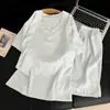 Pijama de verano para hombre que se puede usar afuera, conjunto de ropa de estar para hombre de algodón nube de manga corta, talla grande para adolescentes