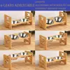 Bambu e Madeira Tigela Dupla para Cães Suporte Alimentador Suporte de Tigela para Cachorro de Madeira Mesa de Jantar para Animais de Estimação com Altura Ajustável Suporte de Tigela para Gatos