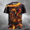 Calle de Comercio Exterior Moda Urbana Talla Grande Camiseta de Manga Corta para Hombre Impresión Digital 3D Fábrica de Origen Cómoda y Transpirable Temu Y2