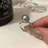 Anel Empilhável Cinza Pérola Zircônia Estilo Celebridade Feminino Luxo Leve Elegante de Ponta Nicho Anel de Dedo Novos Artefatos