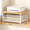 Estante de Almacenamiento para Impresora, Estante Pequeño de Almacenamiento de Archivos para Escritorio, Estante de Doble Capa para Colocar Copiadora con Cajón en el Escritorio de Oficina