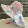 Sombrero de Protección Solar para Niños, Capa de Verano con Dibujos Animados, Sombrero de Sol para Niños, Transpirable de Ala Ancha, Sombrero de Pescador para Niñas, Sombrero de Sol Delgado