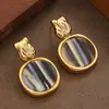 Pendiente de Acetato con Estampado de Leopardo Maillard Personalidad Retro Aguja Plateada Pendientes de Lujo Ligero Sensación de Alta Gama Alternativa de Marca Grande Pendiente Exquisito